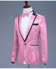 Ternos masculinos Blazers Blazers Pink Lantejão One Button Dress Brand NightClub Prom Men Ter Suit Casamento Cantor Cantor Bowtie Incluir 221121