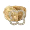 Ceintures femmes strass paillettes large ceinture avec boucle 9 rangées brillant diamant artificiel ceinture pour jean robes pantalons