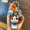 Keychains Pet Cat Key Chain Cartoon Cute Husky Keychain Creative Couple Harts Dog Doll Key Ring Women Bag Pendant Jewelry Presenttillbehör T220909