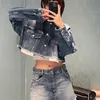 Kvinnorjackor DesignerHigh version Womens denimjacka MIU Designer Jackor Letter Brodery Short Denim Coat Women Fashion Cardigan Top 68mi