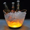 Casiers à vin de table Transparent coloré LED dégradé lumière seau à glace bar à vin en verre bouteille de bière refroidisseur de stockage cuisine outils extérieurs 221121