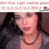 Solglasögon Fashion Cat Eye Reading Glasses Blue Light Blocking Läsare för kvinnor Män Anti Glare Lätt glasögon med Box NX4677357