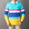 Mens Polos Spring Fashion Street Wear 100% cotton long sleeve polo T Shirt High Quality clothing embroidery tops 221121