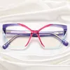 サングラスフレームクリア猫の眼鏡フレーム女性トレンディファッションラグジュアリーブランド合金眼鏡