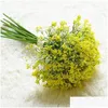 Fleurs décoratives Couronnes Babysbreath Fleurs Artificielles Faux Gypsophile Bricolage Bouquets De Fleurs Arrangement De Mariage Maison Jardin Partie Dhh40