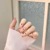 False Nails 24pcs Long Press on Cute Heart Design 가짜 전체 커버리지 달콤한 스타일이 접착제/젤리 젤 SAL 99