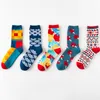 Chaussettes pour hommes marée transfrontalière heureux Style britannique personnalité Couple bas en coton hommes