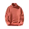 Herrtr￶jor Turtleneck fleece vinterm￤n tr￶ja avslappnad fast f￤rg manlig tjock pullover l￥ng￤rmad stickade varma tr￶jor mode jumper 221121