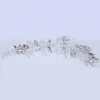 Bruiloft haar sieraden tuanming nieuwe handgemaakte bloem hoofdband kristallen haarband zilveren kleur bruid haar ornament romantisch haar ornament bruiloft sieraden t220907