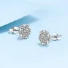 Stud Earrings for Women 925 Silver Heartshaped Six Claw Small Fresh with Gift Jewelry Box 221119