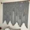 Tapisseries macramé tenture murale tissé à la main bohème coton corde Boho tapisserie décor à la maison crème-blanc