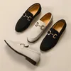 Chaussures habillées Hommes Mocassins Couleur Unie Faux Daim Bout Carré Talon Bas Boucle En Métal Mode Affaires Décontracté Mariage Quotidien 221119