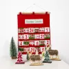 Red Christmas Advent Calendar Wall Hanging Xmas Ornament Printing Candy Bag Count Down Admission Gift Bags Home Decoration DBC C1122