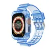 Умные ремни Прозрачный непрерывный тип защитный корпус TPU Стрекает Sport Band Fit Iwatch Series 8 Ultra 7 6 SE 5 4 3 для Apple Watch 38/41 44/45 мм браслета.
