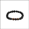 Beaded Natural Stone Volcanic Lava Essential Oil Diffusion Bracelet Men And Women 8Mm Handmade Drop Delivery Jewelry Bracelets Dhbpo