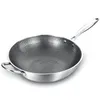 Pans Coated Pan Nonstick Wok 304 Stainless Steel Woks Fry Pans With Handle Cooking Kitchen Cookware Drop Delivery Home Garden Dining Dh2D9