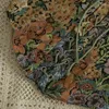 Blouses pour femmes Vintage Colorblock Floral Broderie Blouse Femme Papillon À Lacets Col Carré Manches Longues Évasées Femme Goutte