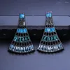 Stud Earrings Ranos Multicolor Boho Geometric Crystal Stone Black Plated Brincos Fr Wpmen Fashion Jewelry EFX0031352