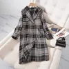 Dames Trench Coats Superaen Dameskleding Autumn en Winter 2022 Fashion Office Lady Korean Plaid Long Coat