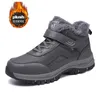 Stivali Inverno Uomo Sneakers in pelle impermeabile Neve Outdoor Uomo Escursionismo Scarpe da lavoro High Top Caviglia antiscivolo 221119