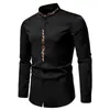 Camisas masculinas masculinas Spring Autumn Prom Social Henley Dress Camisa