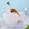 Porte-bouteilles de table 50LB Bouteille de vin Congélateur Sac Sac à glace Vin Bière Seau à Champagne Robuste Cadeau transparent pour Maison Bar el Cuisine Restaurant Cadeau 221121