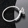 Pierścień Solitaire 051ct okrągłe cięcie 925 srebrne s dla kobiet d vvs bańka luksus ślubny 221119