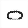 Beaded Natural Stone Volcanic Lava Essential Oil Diffusion Bracelet Men And Women 8Mm Handmade Drop Delivery Jewelry Bracelets Dhbpo