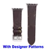Fashion Designer Flower Color Pattern Leather Strap for Apple Watch Band Series 8 7 6 5 4 3 2 40mm 44mm 38mm 42mm 41mm 45mm iWatch BeltLeather Bracelet Stripes watchband