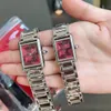 Klassische Frauen römische Zahl Tank Armbanduhr geometrische Rechteck Uhren Francaise Uhr Edelstahl Must Quarzuhr 30mm 33mm