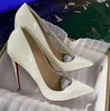 Box Women High Heel Shoes Pointed Pumps 6cm 8cm 10cm 12cm Thin Heels Nude Black Patent Leather Red Shiny Bottoms Luxury Women's Wedding Shoes Sandals with Dust Bag