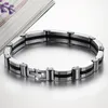 Charm Bracelets Cool Silver & Black Stainless Steel Embedded Bangles Fashion Men Jewelry Korean Man Bracelet Bangle GS627