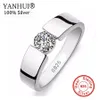 Yanhui Men Wedding Jewelry 100 925 Sterling Silver Ring Set 1 Carat Sona CZ Diamant Förlovningsring Ring Storlek 6 11 YRD10 Y189121830148