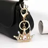 Chaveiros de metal de metal de diamante pingente de strass de diamante criativo New Crystal Crown Keychain Bag Saco de Jóias de Jóias Acessórios para Presentes T220909