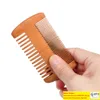 Peigne en bois double face à dents fines et grossières, 100 pièces, peigne à barbe en bois, peut personnaliser votre logo 6100229