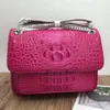 Bolsas de noite autênticas crocodilo de crocodilo feminino lady lady casual mensageiro bolsa de jacaré genuíno couro ombro único feminino