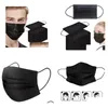 Designer Masks 50Pc Black Face Mouth Protective Mask Disposable Filter Earloop Non Woven Masks In Stock Drop Delivery Home Garden Ho Dh0Nm