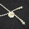 Belts Luxur Brand 2022 Trend Women's Small Daisy Pearl Waist Chain Ladies Fashion Wild Decoration Glass Bead Bg-1576