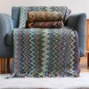 Coperta da divano in maglia bohémien con nappe Copriletto colorato Pisolino Aria condizionata Decorativo per la casa nordico 221119