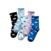 Femmes Chaussettes Femme Bleu Ciel Petit Nuage Blanc Frais Étudiant Sports Marée Couple Hip-Hop Skateboard