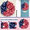 Dekorativa blommor American Patriotic Independence Wreath Diy ytterdörr hängande dekoration örn girland för dekor