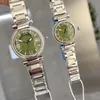 Orologio Orologi Movimento al quarzo Cinturino in acciaio inossidabile Sapphiredesign Montre De Luxe 36mm e 29mm Orologi da polso da donna con diamanti Quadrante verde