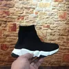 2022 Avec Box Infant Kids Knit Speed Sock Runners Knitted Mid High Chaussures de course Baskets noires Wine Red Sneakers Enfants filles garçons chaussures de sport Taille Eur24-35