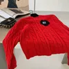 Winter Women Sweter MIU Designer Bluza wełna swetry damskie dzianiny miłosne haft haftowa krótka kurtka