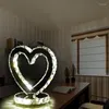 Lampade da tavolo Lampada da comodino in cristallo per camera da letto Calda e romantica Matrimonio Love Tanabata Lampada da regalo Vestizione creativa