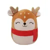 20cm Cute Plush Doll Cartoon Santa Claus Snowman Elk Christmas Tree Shape Stuffed Soft Pillow Gift Christmas Party Supplies