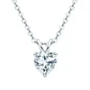 Collane a ciondolo S925 Collana in argento sterling per donne 1 Diamond Luxury Heart Clavicle Chain Jewelry 221119