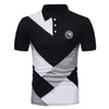 Polo da uomo con cuciture Polo con logo USA Logo Fashion Business Casual Poliestere slim fit Top estivi