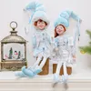 Jedna para świąteczne elves plusz elf lalka świąteczna dekoracja gatunki navidad noworoczne prezenty dla dzieci wiszące ozdoby 220316