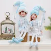 Une paire d'elfes de Noël en peluche Elf Doll Décoration de Noël SittingToys Navidad Nouvel An Cadeaux Enfants Arbre Suspendu Ornements 220316